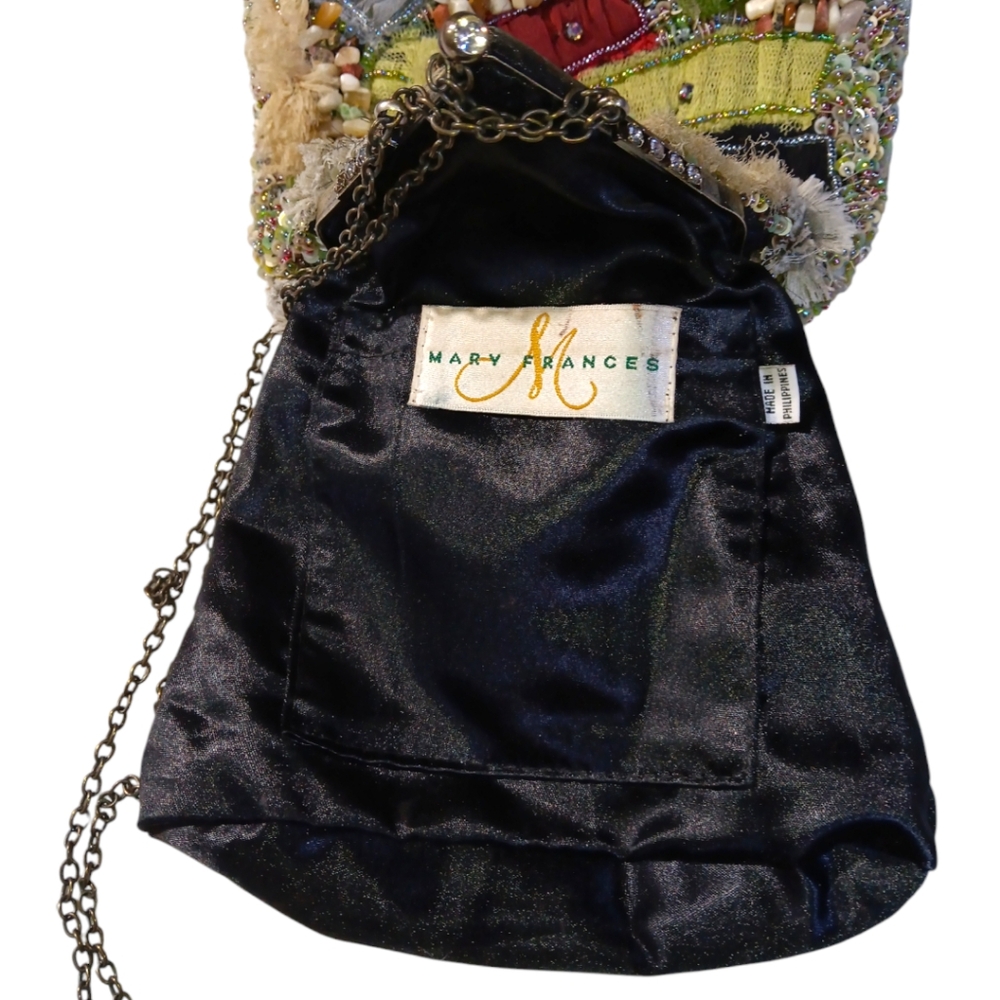 Mary Frances Beautiful Vintage Handbag Chain Strap, Gemstones, & Sequins - Picture 4 of 11